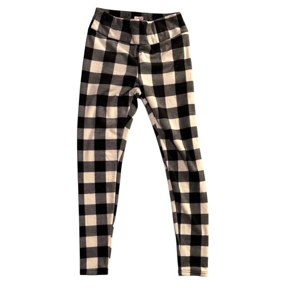 No Boundaries Buffalo Check Velour Like Leggings - Picture 1 of 4